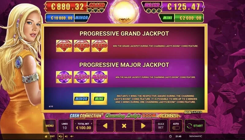 Cash Connection - Charming Lady's Boom Coins джекпот